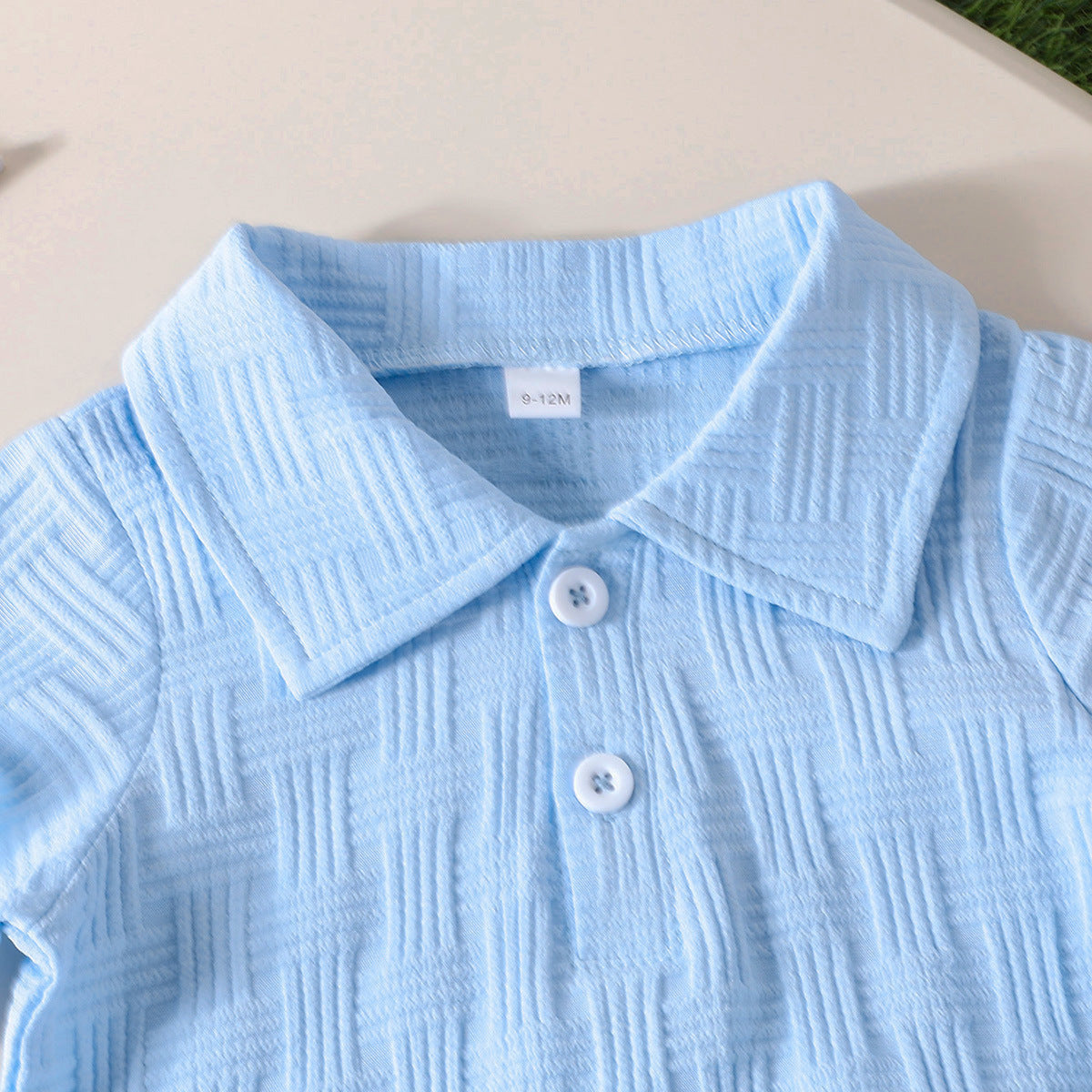 Boys Jacquard Polo Shirt and Shorts Set