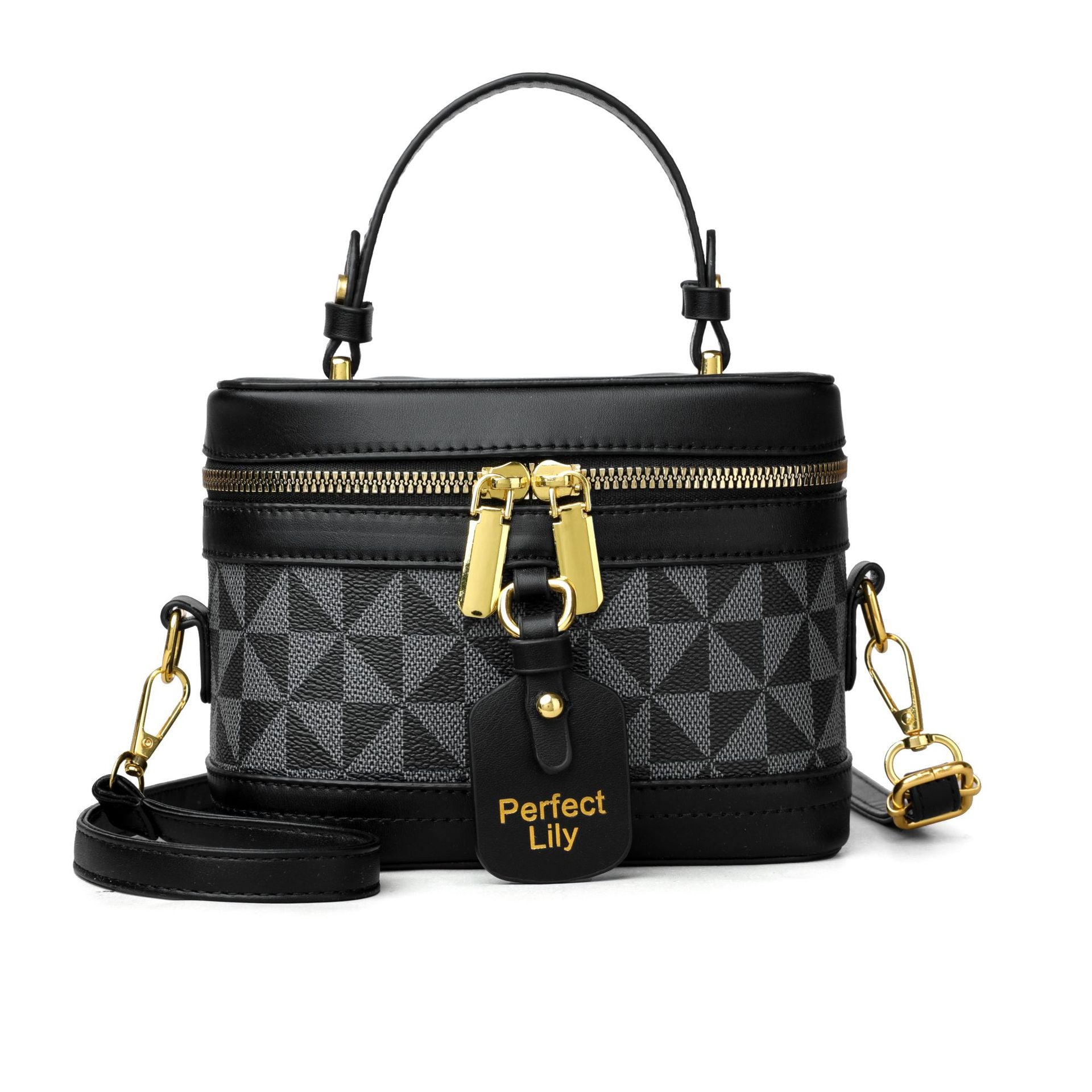 Retro Color Block Bucket Bag