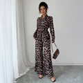 Elegant Leopard Print Wide-Leg Jumpsuit