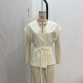 Women's V-Neck Kimono Sleeve Shirt and Pants Set