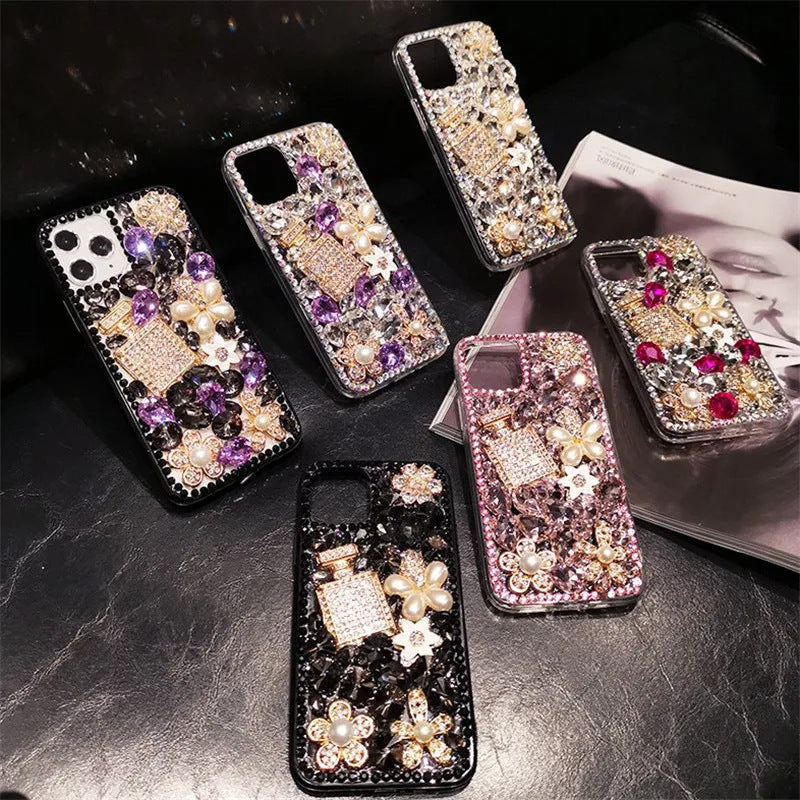 Diamond Rhinestone Perfume Bottle Phone Case