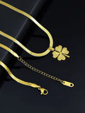Titanium Steel Double-Sided Four-Leaf Clover Necklace