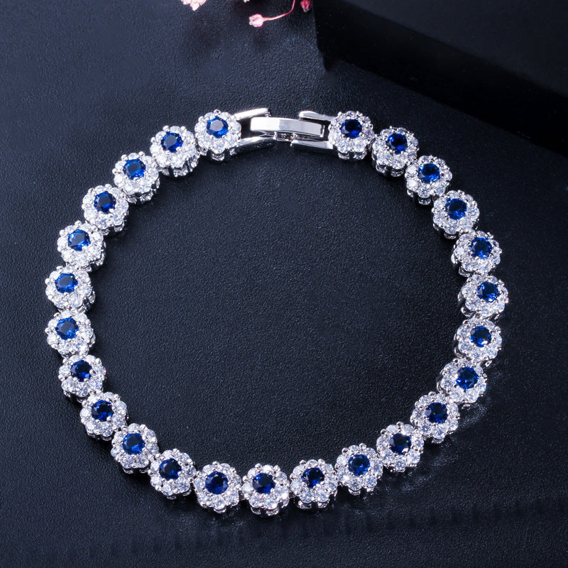 Elegant Zircon Electroplated Platinum Bracelet