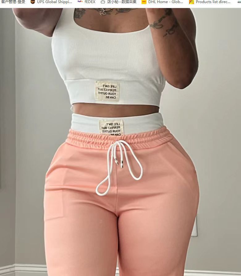 Color-Block Double-Waist Loose-Fit Vest and Trousers Set