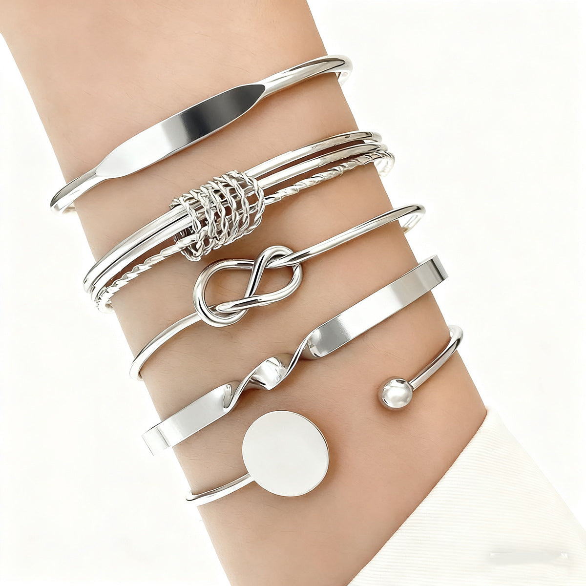 Geometric Stacking Bracelets Set for Women