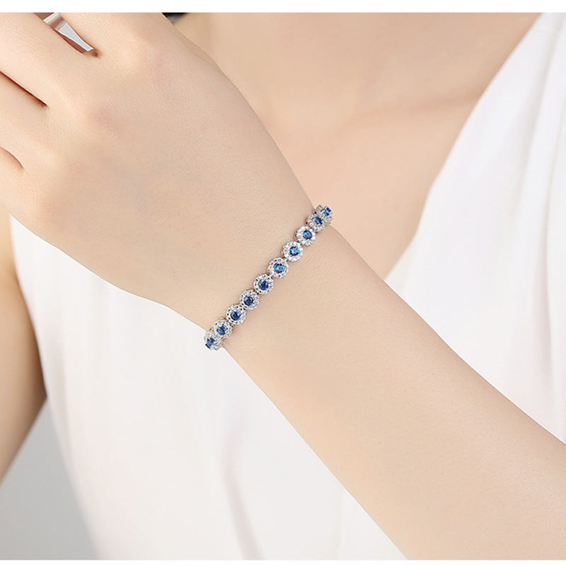 Elegant Zircon Electroplated Platinum Bracelet